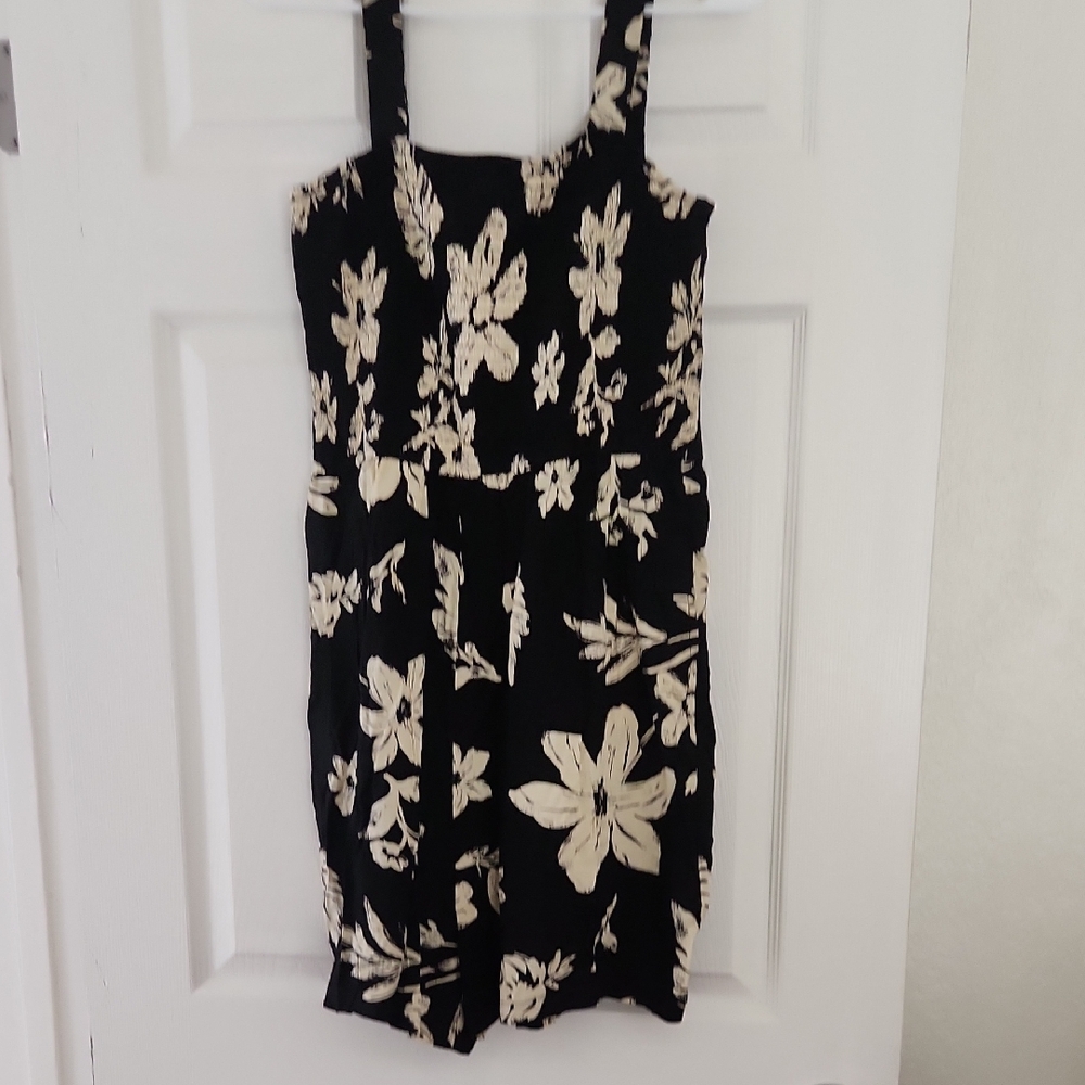 Floral Black and White Jumpsuit